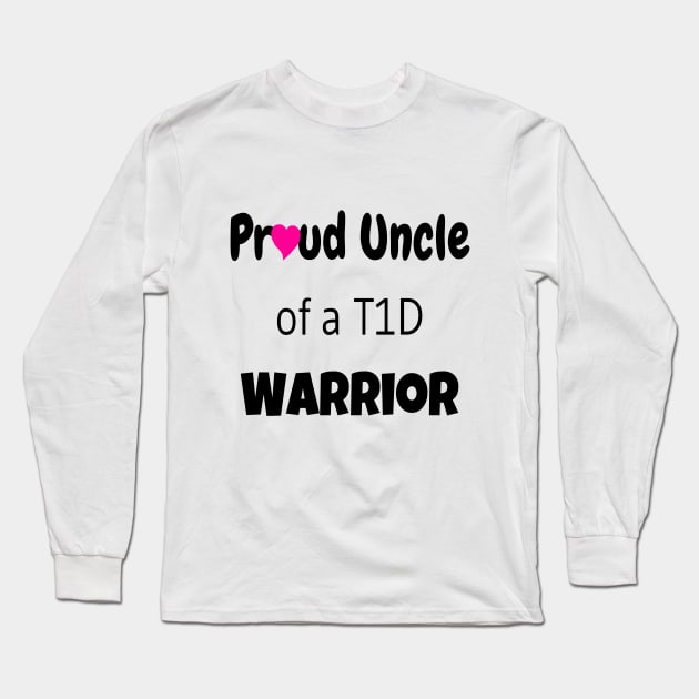 Proud Uncle Black Font Pink Heart Long Sleeve T-Shirt by CatGirl101